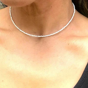 Natural Howlite 2mm White Gemstone Beaded Choker Healing Women Necklace Gifts - Picture 1 of 6