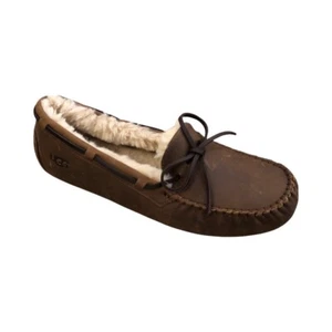 UGG Men's Olsen Slippers Tan Leather House Shoes Moccasins 1112441 - Picture 1 of 6