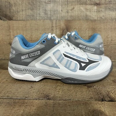 Zapatillas Tenis Mizuno Para Mujer Talla 6 Wave Exceed SL AC Blanco Gris Azul NUEVO Foto 1 de 4