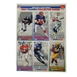 Sanders Elway Aikman 1993 Fleer McDonald's GameDay Collectors Football Cards HOF