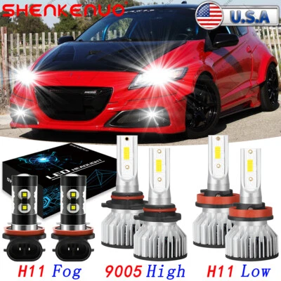For Honda CR-Z 2011-2016 CRZ 6PC 6000K LED Headlight High&Low Beam + Fog Bulbs - Image 1 of 4