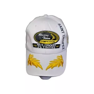 Saint Tropez Baseball Cap Racing Team Competition Hat White Adjustable Strap - Picture 1 of 8