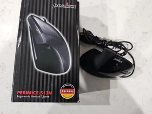 Perixx Ergonomical Vertical Mouse, Perimice-513N. Black, Wired 4 IBM. Right hand - Picture 1 of 3