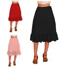Georgette Elastic Waist Short Skirt for Girls/Women Lining Up Bohemian Maxi