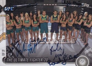 Bec Rawlings Carla Esparza +4 Signed 2015 Topps UFC Chronicles Card #251 TUF 20