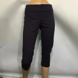 Pantalones de entrenamiento New Balance L púrpura tiro medio recortados de yoga con bolsillo - Imagen 1 de 6