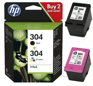 Original HP 304 Black and Colour Ink Cartridges for DeskJet 5032 Inkjet Printers - Picture 1 of 2