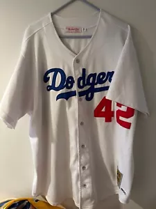 Mitchell & Ness Dodgers Jackie Robinson 1955 Trikot Herren Gr. 56 - weiß - Stich - Bild 1 von 6