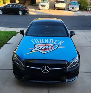 Oklahoma City Thunder Auto Hood Cover | Sports | Hood Flags |NBA Flag 150x120cm - Picture 1 of 4