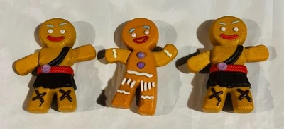 麦当劳 2007 年史莱克 Gingy Happy Meal 姜饼人 3 件装二手,预先拥有 — 第 1/2 张图片