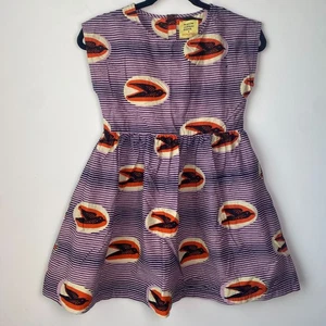 Maison Chateau Rouge X Monoprix NWOT Girls Cotton Dress Violet Bird Print Size 8 - Picture 1 of 8