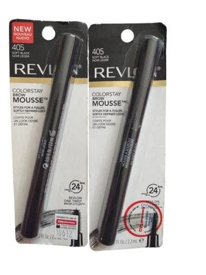 2 Mousse para cejas Revlon Colorstay #405 negro suave 0,07 fl. Oz. Foto 1 de 2
