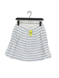 FatFace Women's Mini Skirt UK 10 White Striped 100% Cotton Short Mini - Picture 1 of 6