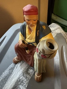 1971 Vintage japanische Hakata Ton Puppe Statue Mann mit Pinsel Made in Japan 11" Tal - Bild 1 von 15