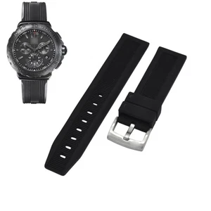 22mm Black Rubber Watch Strap For Tag Heuer Formula 1 BT0717 CAU1114 - Picture 1 of 6