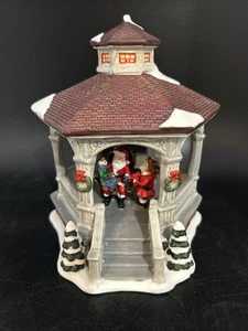 Keramik Weihnachtsdorf Pavillon Weihnachtsmann mit Kindern - Bild 1 von 13