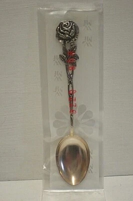 Colher de prata W.M.F 800 com cabo rosa na embalagem original lacrada (SP16) - Imagem 1 de 4