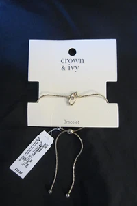 KRONE & EFEU INITIALE (E) GOLDFARBENES ARMBAND (NEU) - Bild 1 von 5