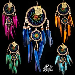 DC CS 12 do-- / Traumfänger  ca.12 x 40 cm Dreamcatcher Jute , Rainbow - Bild 1 von 6
