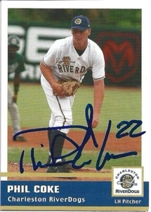 2005 Charleston Riverdogs Phil Coke Signed Card - Picture 1 of 1