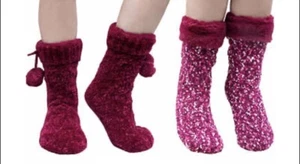 Jane and Bleecker Ladies' Chunky Slipper Sock, 2-pair. - Picture 1 of 3