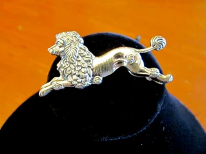VINTAGE "FELCHCRAFT" PUDEL HUND STERLINGSILBER SEHR DETAILLIERTE BROSCHE ANSTECKNADEL HERVORRAGENDER ZUSTAND - Bild 1 von 6