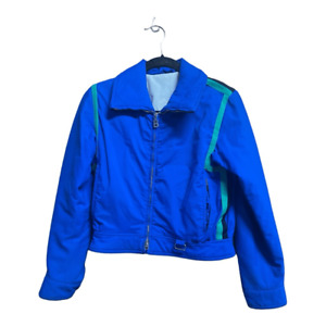 Vintage Electric Blue vibrant green Bogner cropped ski jacket lined *read*