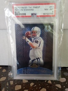 1999 Topps Finest Team Finest Peyton Manning PSA 8 Blue /1500 RARE - LOW POP