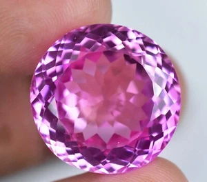 Stunning 45.80 Ct Natural Mogok Pink Ruby Round Cut Certified Loose Gemstone - Picture 1 of 6