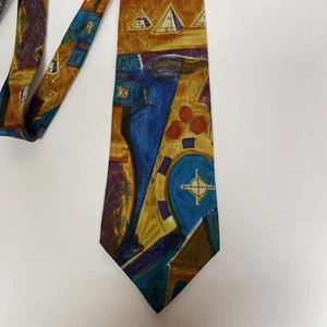 ERMENEGILDO ZEGNA Neck Tie MEN'S SILK MADE IN ITALY WHIMSICAL BEAUTIFUL ! B6 - Picture 1 of 10