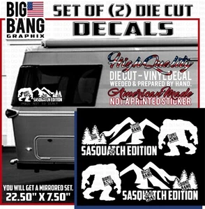Sasquatch Edition Mirrored SET Vinyl Decal Sticker RV Camper Travel Trailer USA - Picture 1 of 4