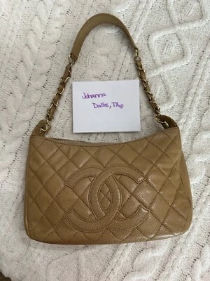 Сумка наплечная CHANEL Caviar стеганая Timeless CC бежевая кожа - Изображение 1 из 4