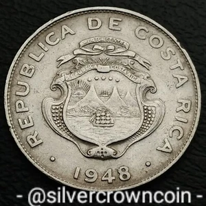 Costa Rica 25 Centimos 1948. KM#175. B.N.C.R. Quarter Dollar coin. London Mint. - Picture 1 of 7