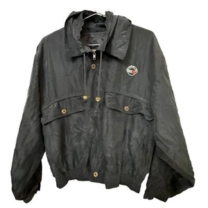 Vintage Chevrolet CORVETTE 100 Percent Silk Black Men’s S Jacket RARE - Picture 1 of 8