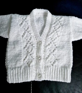 Hand knit baby cardigan 0/3 months - Picture 1 of 1