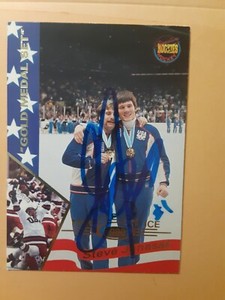 1995 S. JANASAK SIGNED #15 Signature Rookies MIRACLE ON ICE Gold Medal Set EX+NM