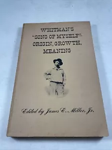 Vintage Whitman’s Song Of MySelf Origin Growth Meaning 1964 Book Of Lyrics - Imagen 1 de 12