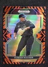 2022 Prizm Draft Picks Baseball Base Tiger Stripes #PDP3 Kumar Rocker /99