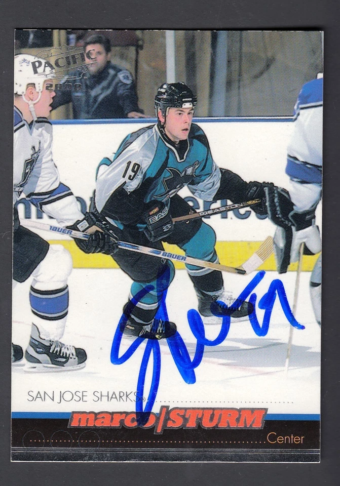 Marco Sturm Hand Signed 1999-00 Pacific Hockey Card #383 Sharks - Image 1 of 1