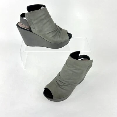 Sandalias Kenneth Cole Suela Búsqueda Cuero Gris Plataforma Cuña Cordones Talla EE. UU. 6,5 Foto 1 de 4