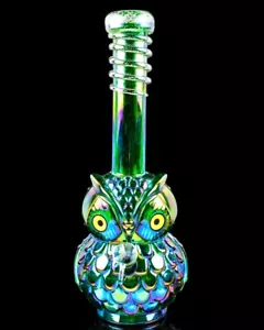 Pipa redonda BONG de 12" GRUESA Brilla en la Oscuridad ANIMAL Pipa de vidrio Tubo de agua HOOKAH - Imagen 1 de 3