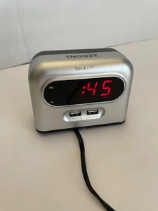 Sharp Bedside Alarm Clock with 2 Rapid Charge USB Phone Charging Ports - Picture 1 of 12