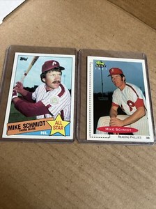 MIKE SCHMIDT 1985 Topps #714 & 1991 Classic Best #1 Phillies Baseball Cards (b3)