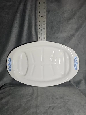 Plato vintage Corning Ware 16" tostador ovalado azul aciano P-19 Foto 1 de 4