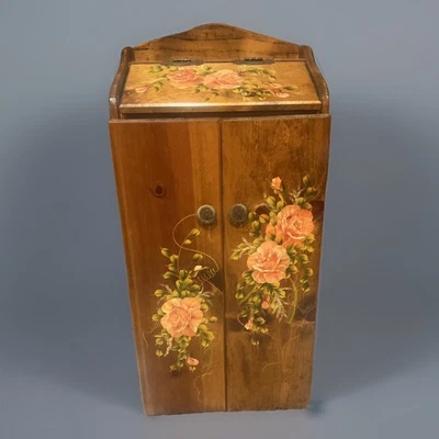 Винтажный фермерский домик с ручной росписью деревянный желе / картофель / специи шкаф - Изображение 1 из 4