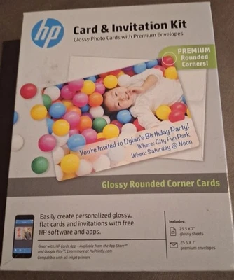 HP Card And Invitation Kit Glossy Photo Cards With Premium Envelopes - Image 1 of 4