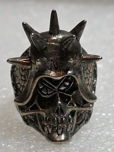 Vintage 1986 G&S Spiked Helmet Skull Biker Ring Sz 11 Punk Hippie Style  - Picture 1 of 11