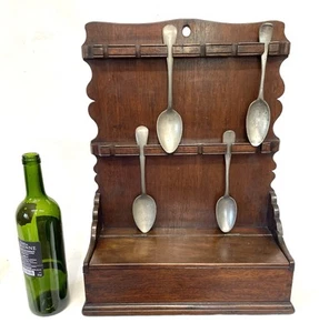 Antique Georgian Mahogany Welsh Spoon Rack & Candlebox circa 1800 - Picture 1 of 16