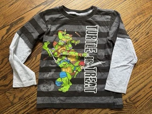 Nickelodeon Teenage Mutant Ninja Turtles TMNT Halloween Trick Treat Shirt Size 5 - Picture 1 of 6