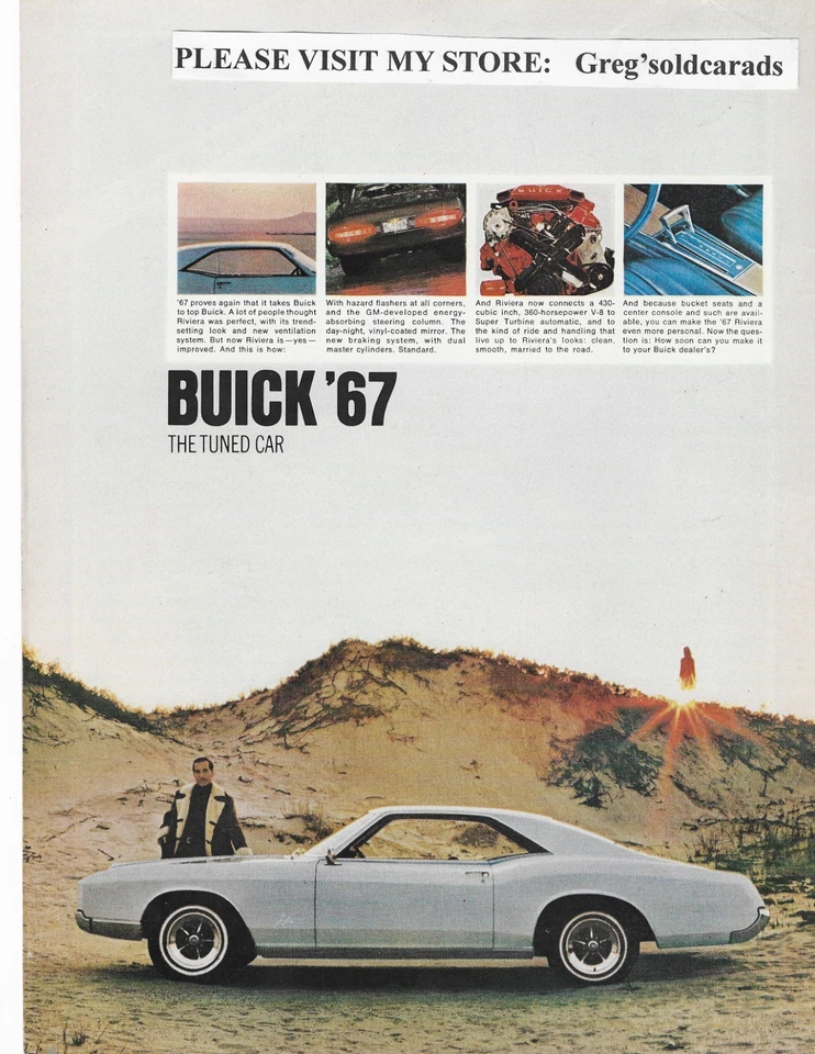 Original 1967 Buick Riviera vintage print ad - Image 1 of 1